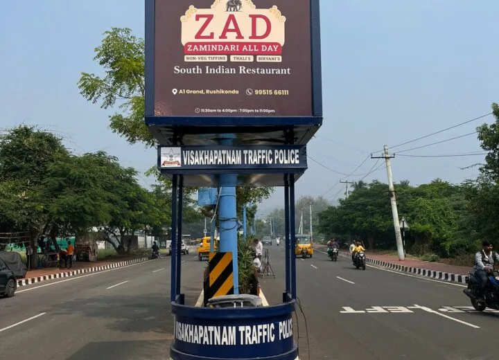Traffic booth advertisement